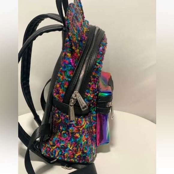 Disney Park Loungefly Sequin Mickey Mouse Rainbow Mini Backpack 2019 RARE - Picture 5 of 6